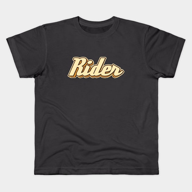 Rider typography Kids T-Shirt by KondeHipe